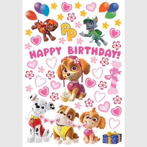 Sticker - Pat' Patrouille : Joyeux anniversaire à Skye mignonne - 42,5x65 cm