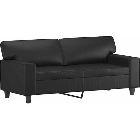 Canapé  Sofa à 2 places Noir 140 cm Similicuir