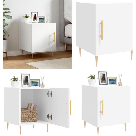 Table de chevet blanc 40x40x50 cm bois d’ingénierie - Table De Chevet - Meuble De Chambre - Armoire De Chevet - Commode - Design Moderne - Home & Living (1/5)