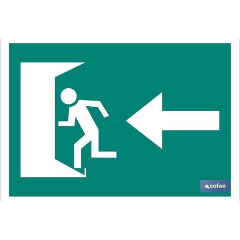 Panneau lumineux 210 x 148 mm, sortie de secours, porte gauche