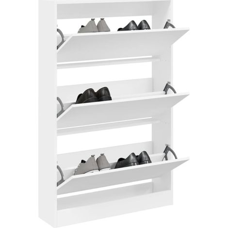Schuhschrank Weiß 80x21x125,5 cm Holzwerkstoff