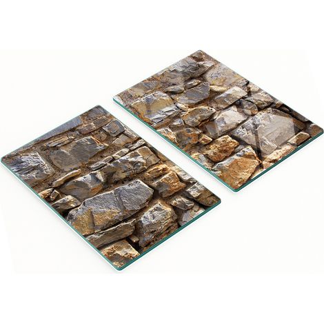Paneles decorativos multifuncionales de vidrio para cocina, pared de piedra, 2x40x52 cm