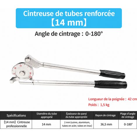 Cintreuse manuelle de tubes cuivre aluminium 14 mm 180° 23 kN 14 23kn 10 × 10 × 10 cm 1 g – Livraison gratuite