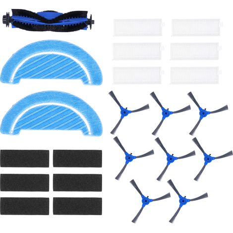 Kit de repuestos: Cepillo principal, cepillo lateral, filtro y paño de limpieza para la aspiradora robot Conga 1090. (1/5)