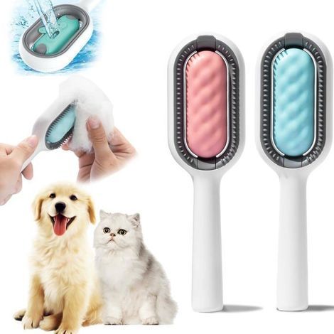 2-teiliges Katzenbürsten-Set – Selbstreinigende Katzenbürste – Katzenbürste für kurz-, mittel- und langhaarige Katzen und Hunde (1/5)