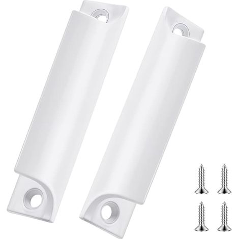 Poignée en alliage d'aluminium (4 pièces) pour fenêtres et tiroirs, kit de quincaillerie pour fenêtres coulissantes et armoires de cuisine - Blanc (1/5)