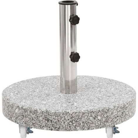 Pied de parasol rond en granit gris de 30 kg (1/5)