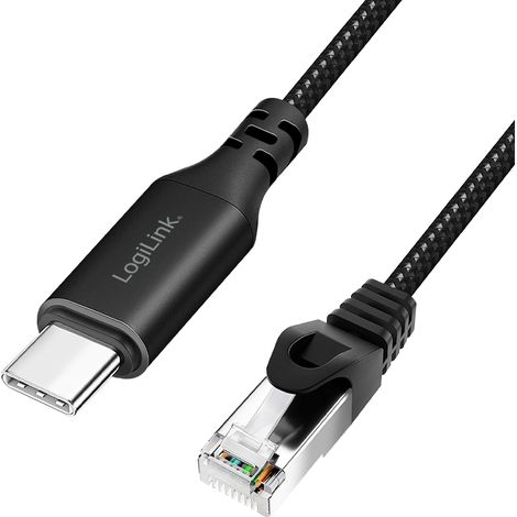 Cavo Ethernet da USB-C ad adattatore LAN RJ45 LogiLink 1Gbs CAT6 S-FTP attivo 1m (1/5)