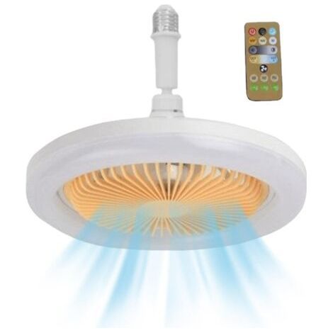 Deckenventilator mit Licht und Fernbedienung, dimmbarer E27-LED-Deckenventilator, leiser 30-W-Deckenventilator mit eingebautem Timer, Wandventilator für das Wohnzimmer (1/5)
