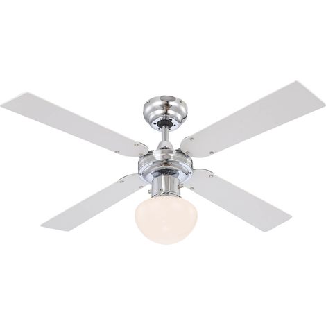 Ceiling fan Champion White / Silver with light