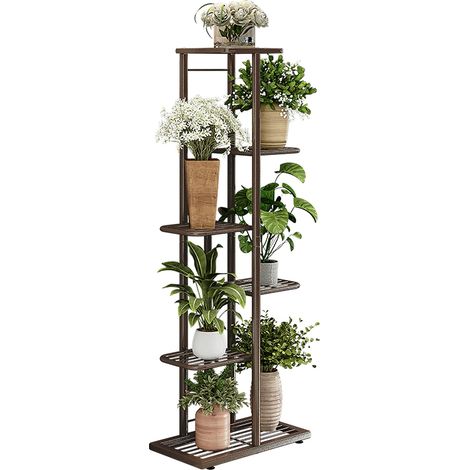 Soporte para plantas, diseño de varios niveles, construcción de metal duradero, 6 niveles de hierro. (1/2)