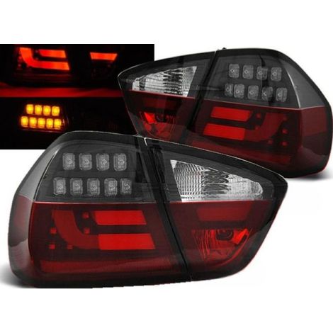 Paire de feux arriere BMW serie 3 E90 berline 03/2005 a 08/2008 LED BAR rouge, blanc et noir (1/2)