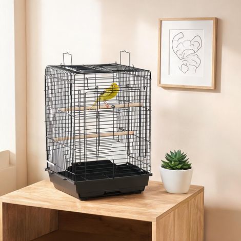Cage pour oiseaux preto en aço e PP 40 x 40 x 59 cm (1/5)