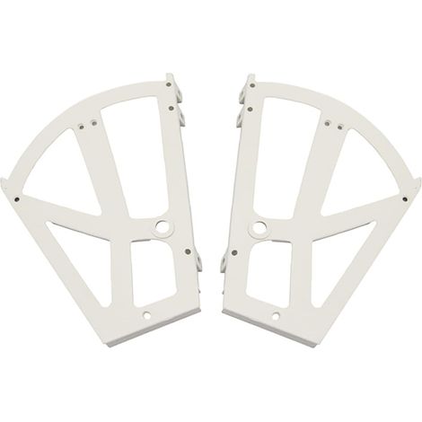Set mit 2 doppelwandigen Kunststoff-Schuhschrankscharnieren mit Klapprahmen – 228 x 255 mm – Weiß