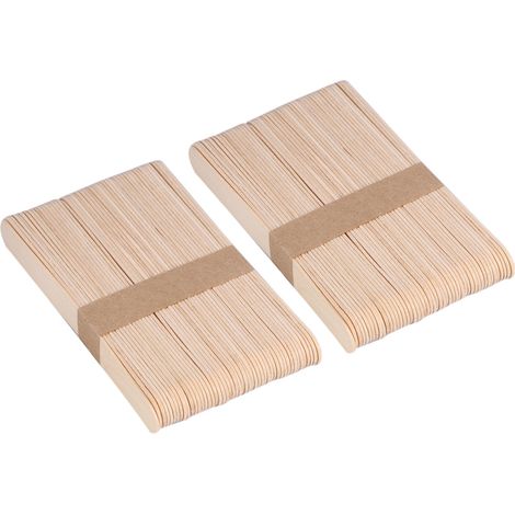 100 pièces/boîte de spatules applicatrices jetables en bois pour cire, abaisse-langue (1/5)