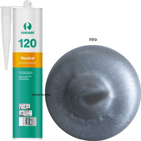 Ramsauer 120 Neutral Fenster Silikon Fugen Dichtstoff 310ml Kartusche niro