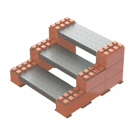 Aluminium-Bau-Trittleiter - 3 Stufen - Max. Arbeitshöhe 2,49 m - Breite 0,90 m - NM02003