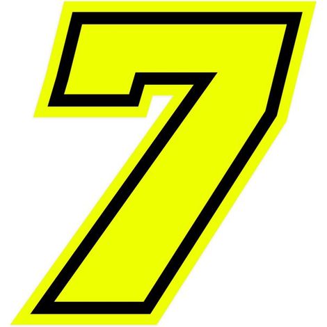 Numeri Race Moto GP, Giallo fluo, 10 x 10 cm - Numeri: 7