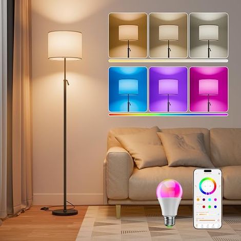 DUSKTEC Adjustable Height RGB Floor Lamp, App, Compatible with (1/5)