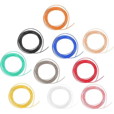 10 recharges pour stylo 3D, matériaux d'impression 3D, recharges en plastique pour imprimante 3D, recharges pour stylo d'impression 3D, filament d'impression 3D-Colorful