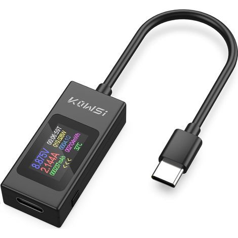 Voltmetro USB-C, 4–30V, 0–6.5A, tester elettrico di tipo C, multimetro digitale, misuratore di corrente, voltmetro, amperometro, tester per condensatori, tester per alimentatori, caricabatterie, rilev (1/5)