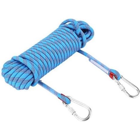 Corde d'escalade avec mousquetons, QttvbTna, nylon/polyester, 15 kN, 10 mm x 20 m, multicolore (1/3)
