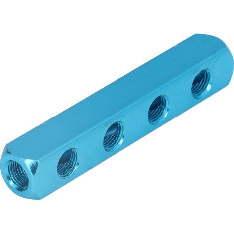 Collecteur pneumatique en aluminium AL-4 distributeur d'air pour équipement automatisé, bloc manifold 4 voies 7 trous (1/5)