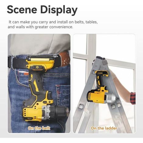 Clips de ceinture en acier inoxydable 304 pour outils Dewalt pack de 6 avec vis (1/5)