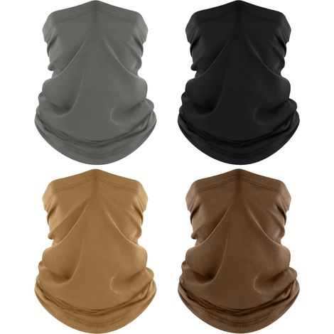 4 Pièces Cache-Cou, Tour de Cou Respirant Anti-UV Séchage Rapide, Bandana Multifonction pour Moto, Cyclisme, Homme et Femme (1/5)