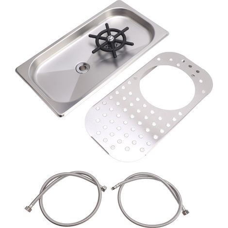 Lave-tasses en acier inoxydable 304 pour bars, salons de thé et cafés - Réservoir de filtration d'eau haute pression intégré avec filtre - Couleur d'origine acier inoxydable - Modèle A (1/5)