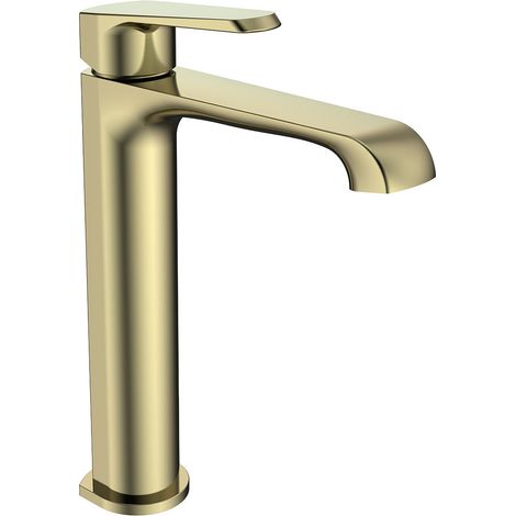 Voda Brenta Tall Mono Basin Mixer - Brushed Brass