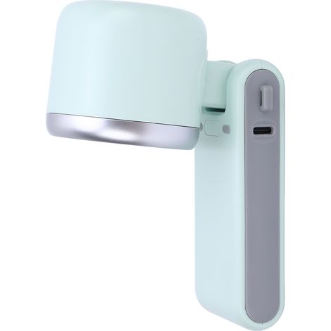 Ventilatore turbo portatile, con display digitale, ricaricabile, pieghevole, 5 velocità, portatile con cinturino da polso per uso esterno, colore verde chiaro. (1/5)