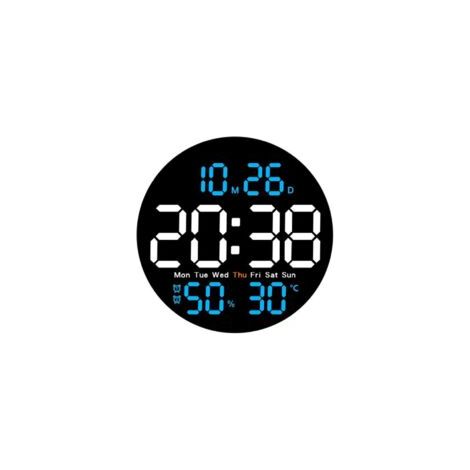 Horloge Murale Multifonctionnelle - EINNENFFER - Horloge Numérique avec Température et Humidité, Écran LED 25 cm, Design Moderne, Modes de Réveil et Luminosité Ajustable