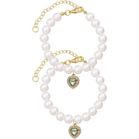 Collier de perles pour chats et chiens, collier élégant et adorable, accessoire ajustable pour chiots et petits chats, 1 pièce (vert, S) (1/5)