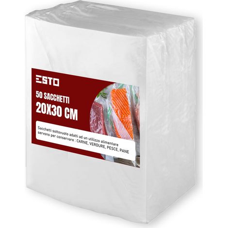 20 x 30 cm 50 pezzi Sacchetti Sottovuoto Goffrati Alimenti (1/5)