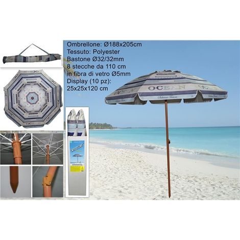 Ombrellone Ocean con antivento in metallo