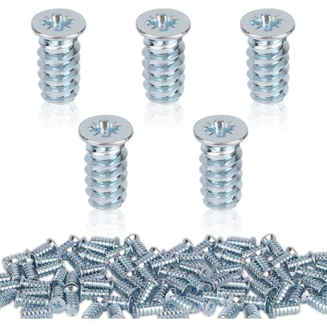 50pcs Vis Euro Glissières Tiroir Compatibles avec 100349, Vis Autotaraudeuses à Tête Cruciforme Rechange pour Montage Meubles (1/5)