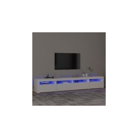 Meuble TV avec lumières LED Blanc 240x35x40