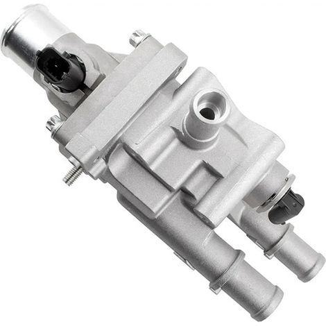 Boîtier de thermostat de liquide de refroidissement moteur en alliage d'aluminium argenté. Conception étanche. Remplace le boîtier de thermostat usé pour rétablir l'étanchéité du système de refroidiss (1/5)