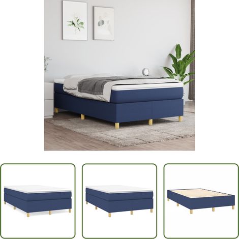 Boxspringbett - Boxspringbettgestell Blau 120x200 cm Stoff (1/5)