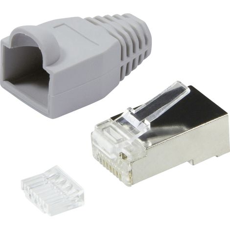 LogiLink MP0021 RJ45-Steckverbinder CAT 6, geschirmt MP0021 Stecker, gerade  Pole: 8P8C  Grau 100 St (1/5)