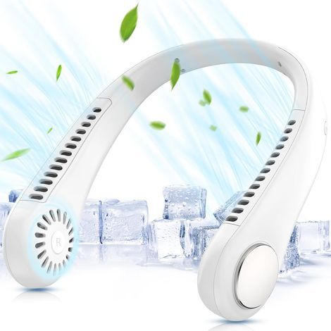 Portable Hands-Free Neck Fan, Mini Bladeless Fan with 360° Cooling Airflow, White - AquaForge (1/5)