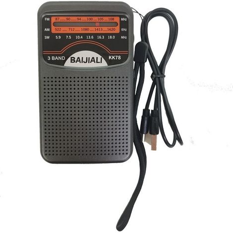 KK78 Poste Radio Portable, Transistor Radio Rechargeable avec USB-C, Qualité Sonore Claire, Mini Radio FM de Poche (1/4)