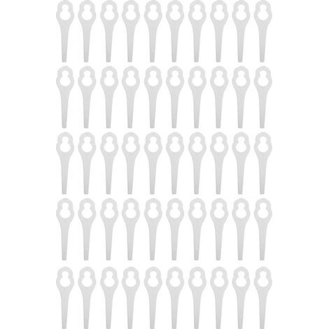Plastic blades for lawnmowers, 50 pieces, lawnmower parts for BOSCH ALM 28 30 (white) (1/5)