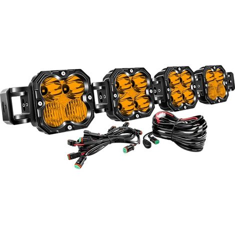 Barre lumineuse LED, couleur ambre, étanche IP67, 27 pouces avec fil (1/2)