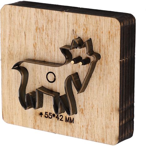 Schafförmiger Ausstecher mit Holzsockel, Form aus legiertem Stahl zum Prägen von Leder, DIY-Bastelarbeiten (1/5)