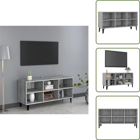 The Living Store TV-Schrank mit Metallbeinen Grau Sonoma 103,5x30x50 cm - Schrank für TV (1/5)