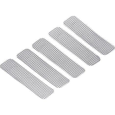 Lot de 20 patchs de réparation pour moustiquaires de fenêtres et portes, en acier inoxydable, auto-adhésifs, avec ruban adhésif en maille, pour réparer les déchirures et les trous. (1/5)