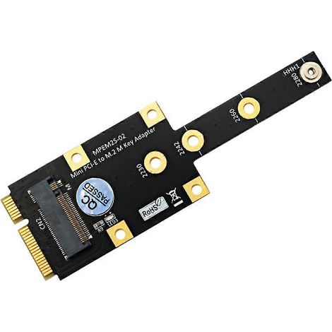 Adaptateur Mini PCI-E vers M.2 M Key, convertisseur Mini PCIExpress vers SSD NVMe, carte d'extension pour 2230, 2242, 2260 et 2280 (1/5)