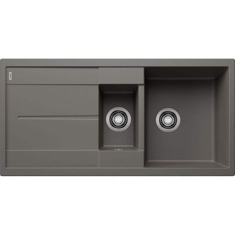 Evier Blanco Metra 6S Silgranit - GRIS VOLCAN - Vidage : Manuel (1/2)